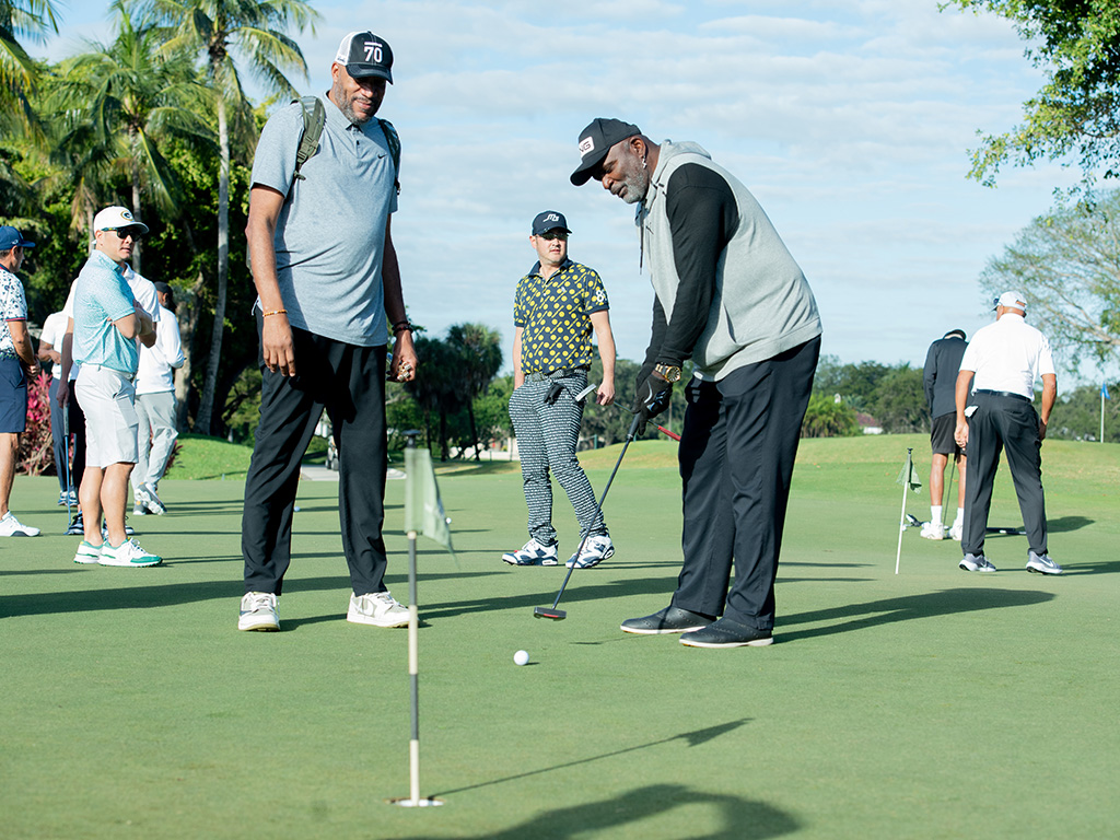 Golfers at Miami charity golf tournament